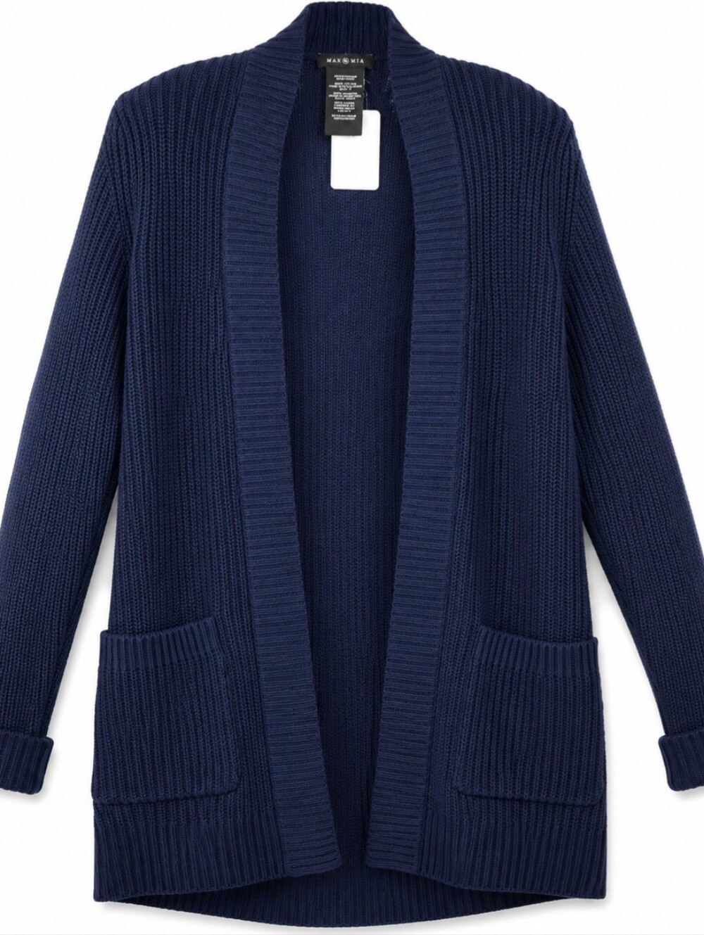 Max & Mia NWT Women's Small Navy Blue Knit Cardigan 100% Cotton